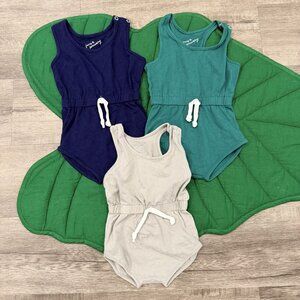 June & January Toddler 2T Romper Bundle Blue Green Gray